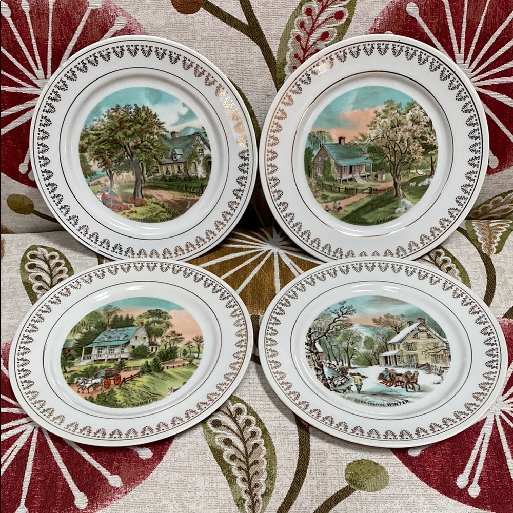 Currier & Ives Four Seasons Plates - Used